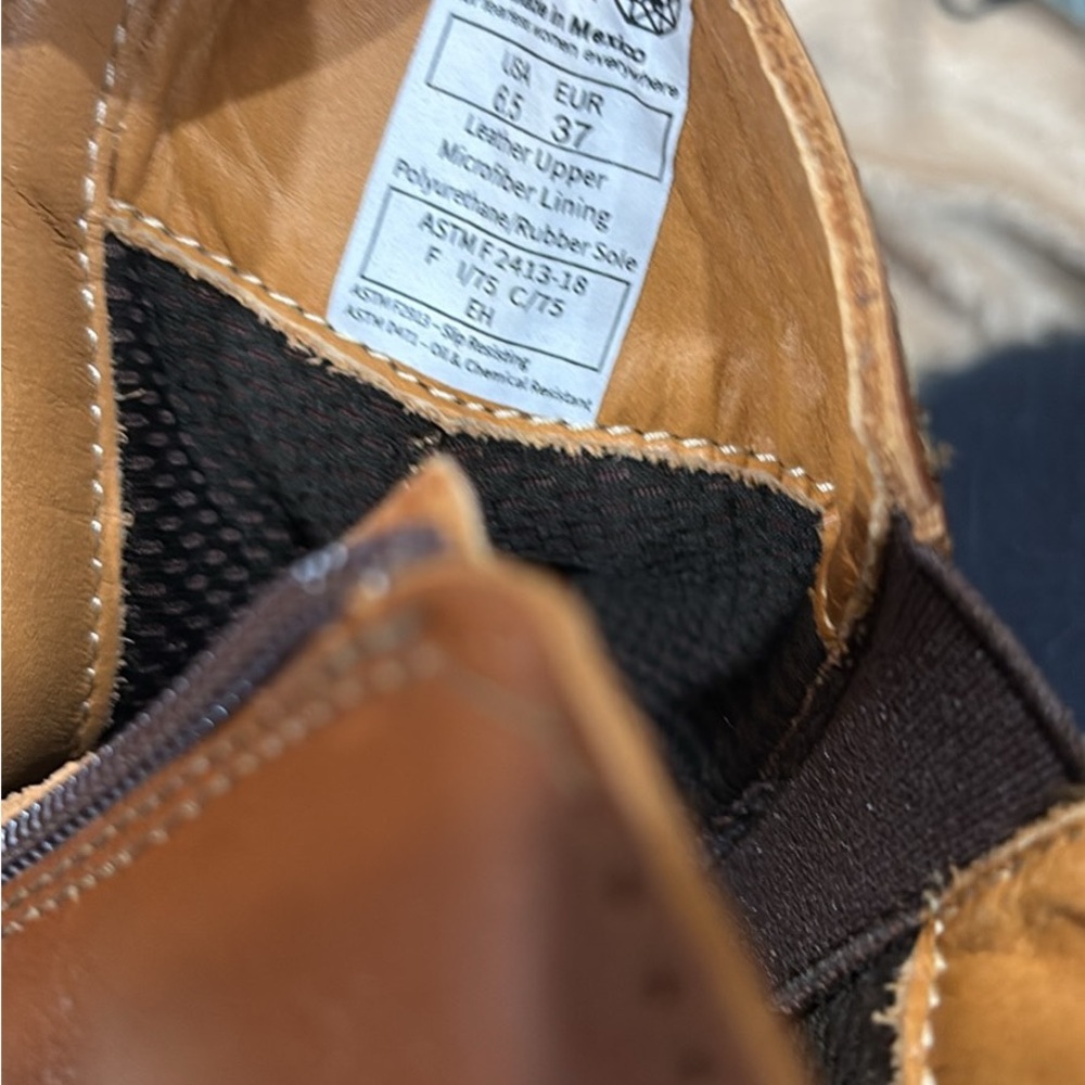 Brown Leather Ankle Boots with Stitching Details
